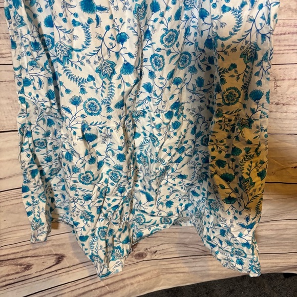 Draper James Women’s Summer Floral Blue and White Ruffle Sleeve Dress Medium - Picture 6 of 9